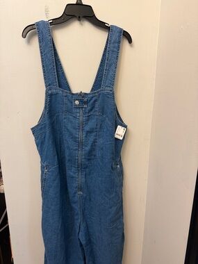 Free People We the free Jude one piece Denim Overalls Jumpsuit in Medium Blue